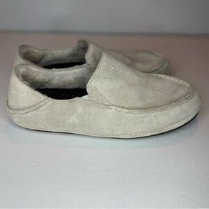 OluKai Women's Nohea Slip-On Warm Slipper Cream Color Drop-In Heel Size 8